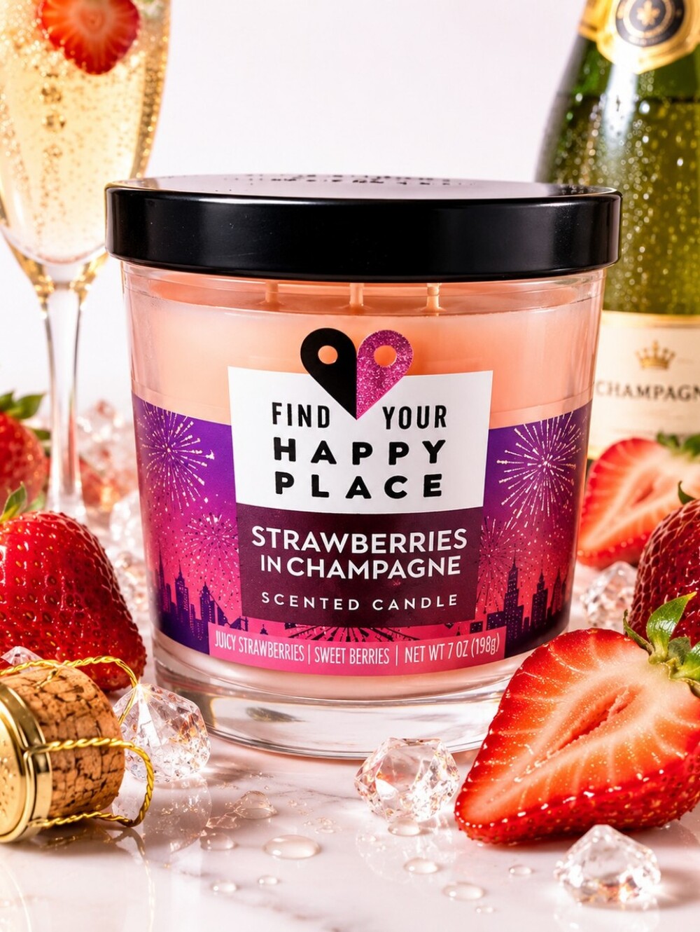 Strawberries in Champagne Scented Candle